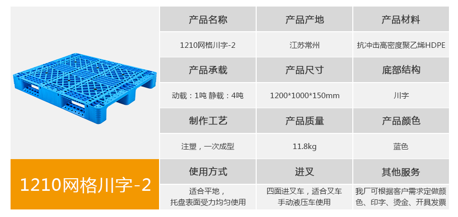 名贯彩票1210网格川字塑料托盘11.8kg