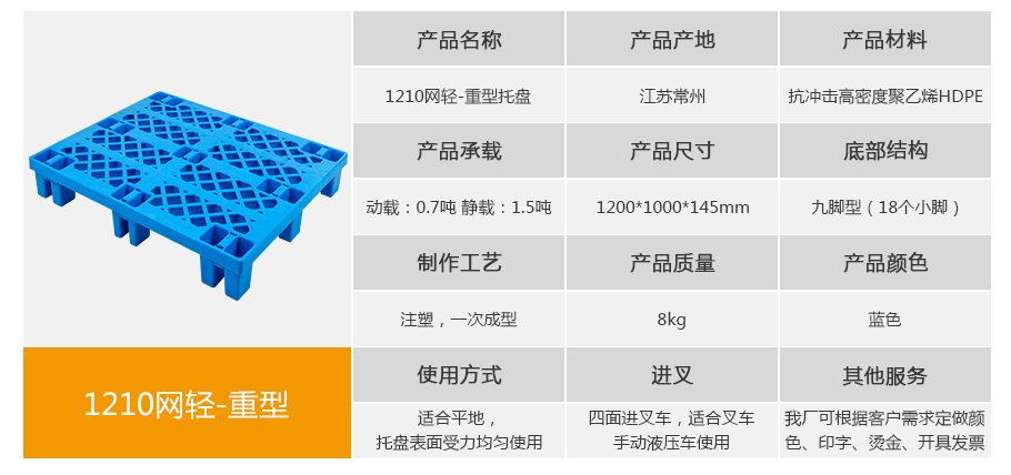 名贯彩票1210重型网格九脚塑料托盘