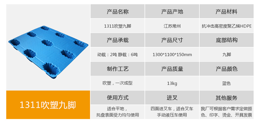 名贯彩票1311九脚吹塑托盘