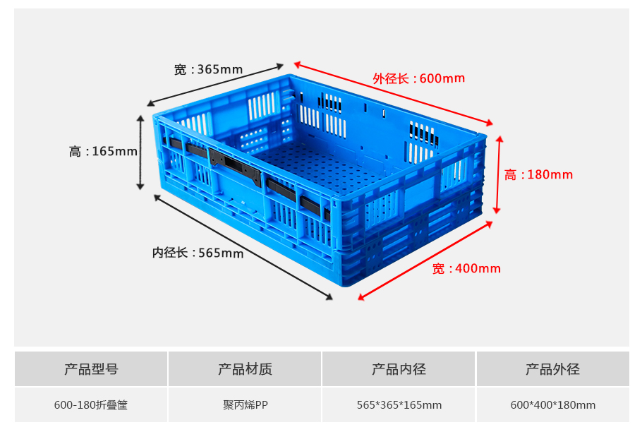 名贯彩票600-180塑料折叠周转筐